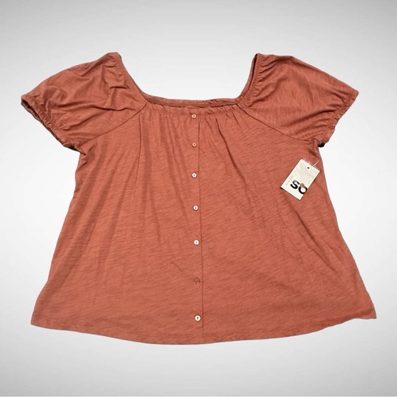 SO Tops - SO Puff Sleeve Button Top Size XL